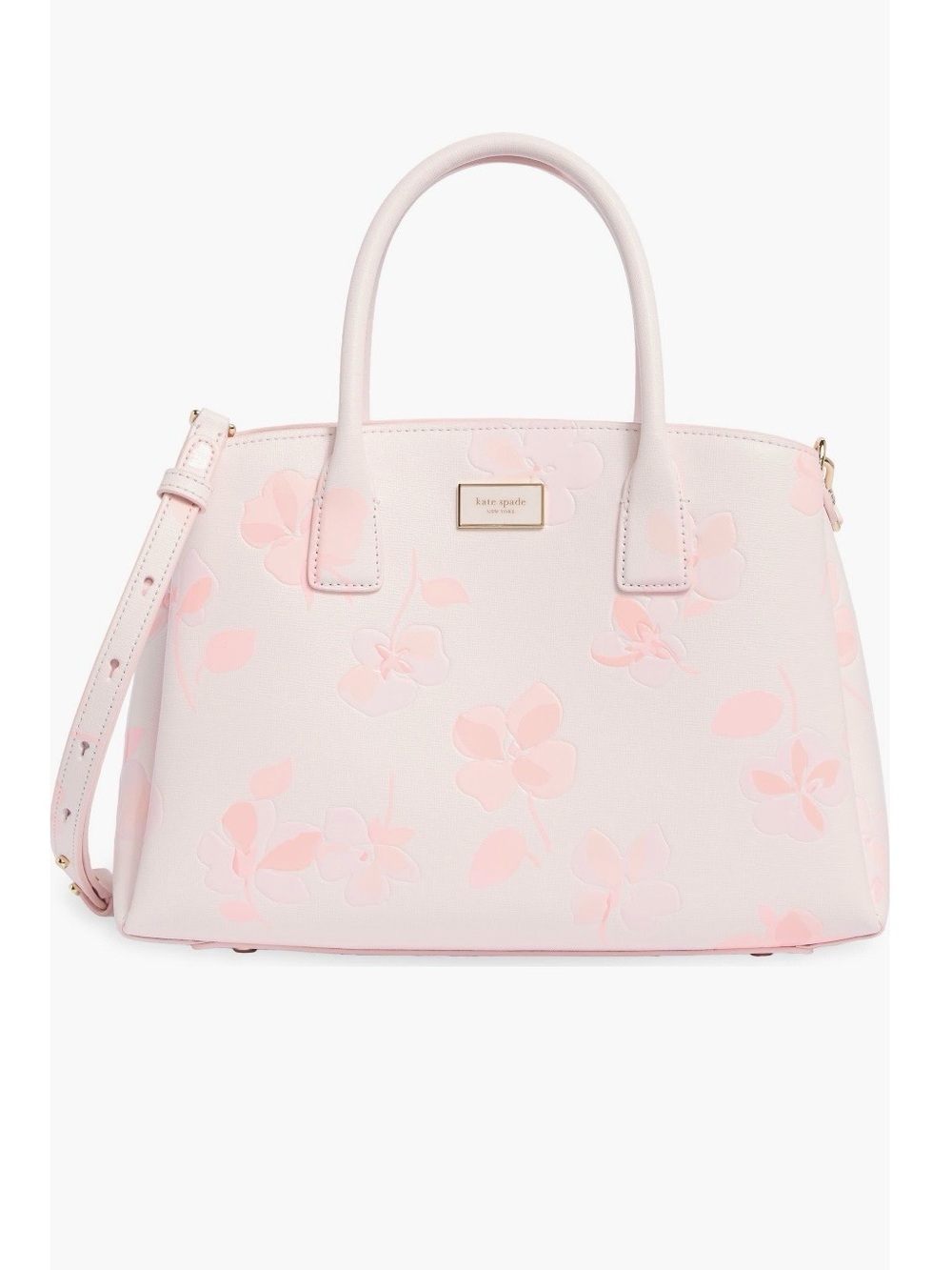 Kate Spade New York serena spring pansies embossed satchel